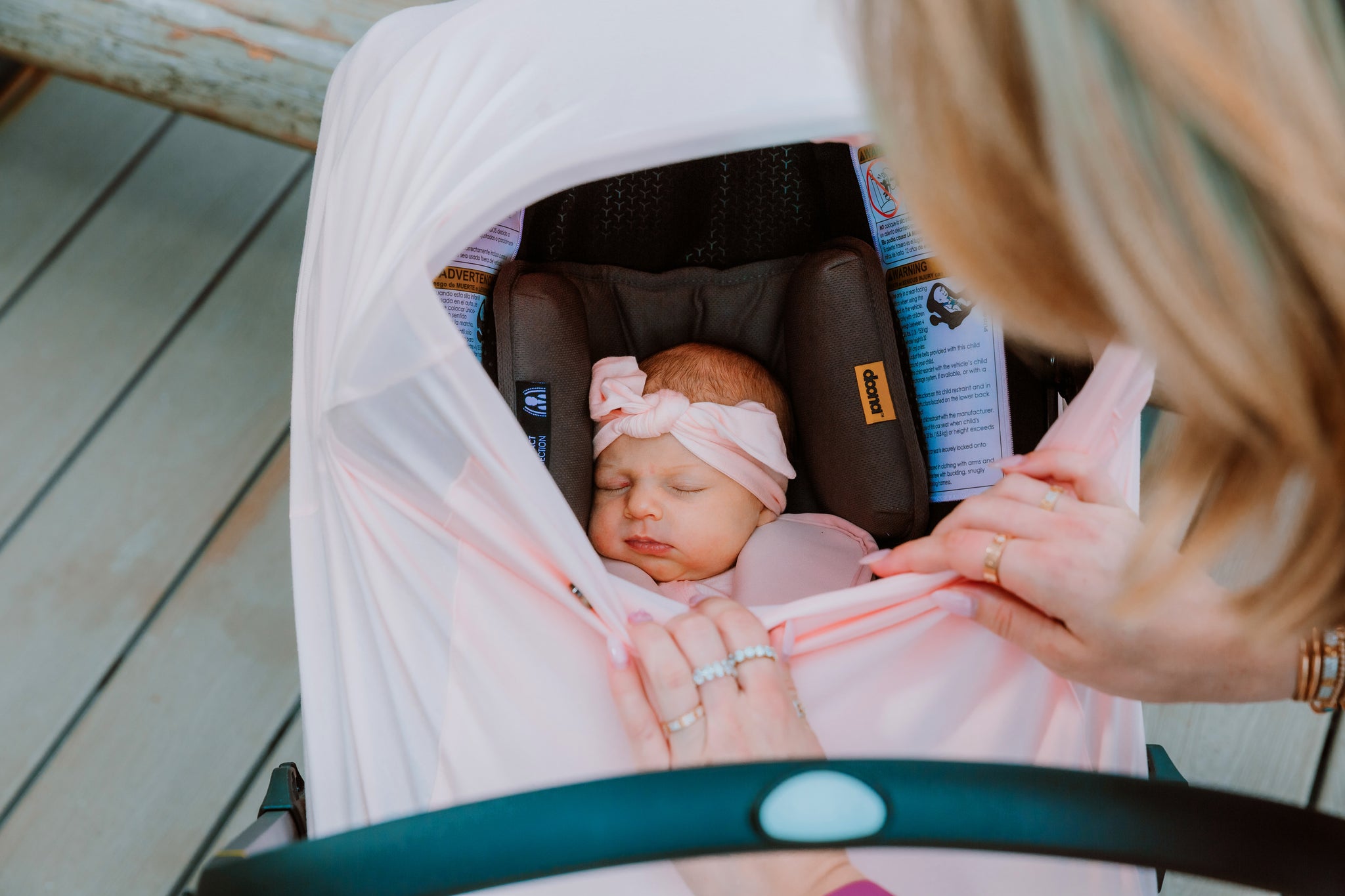 The Snuggle Shield® LUXE Bamboo Multi-Use Antimicrobial Air Filtering Infant Cover Pink